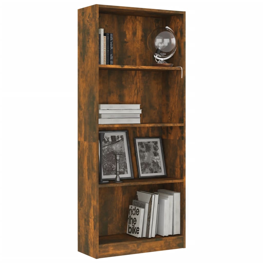 vidaXL Spintelė knygoms, 4 aukštų, ąžuolo, 60x24x142cm, mediena