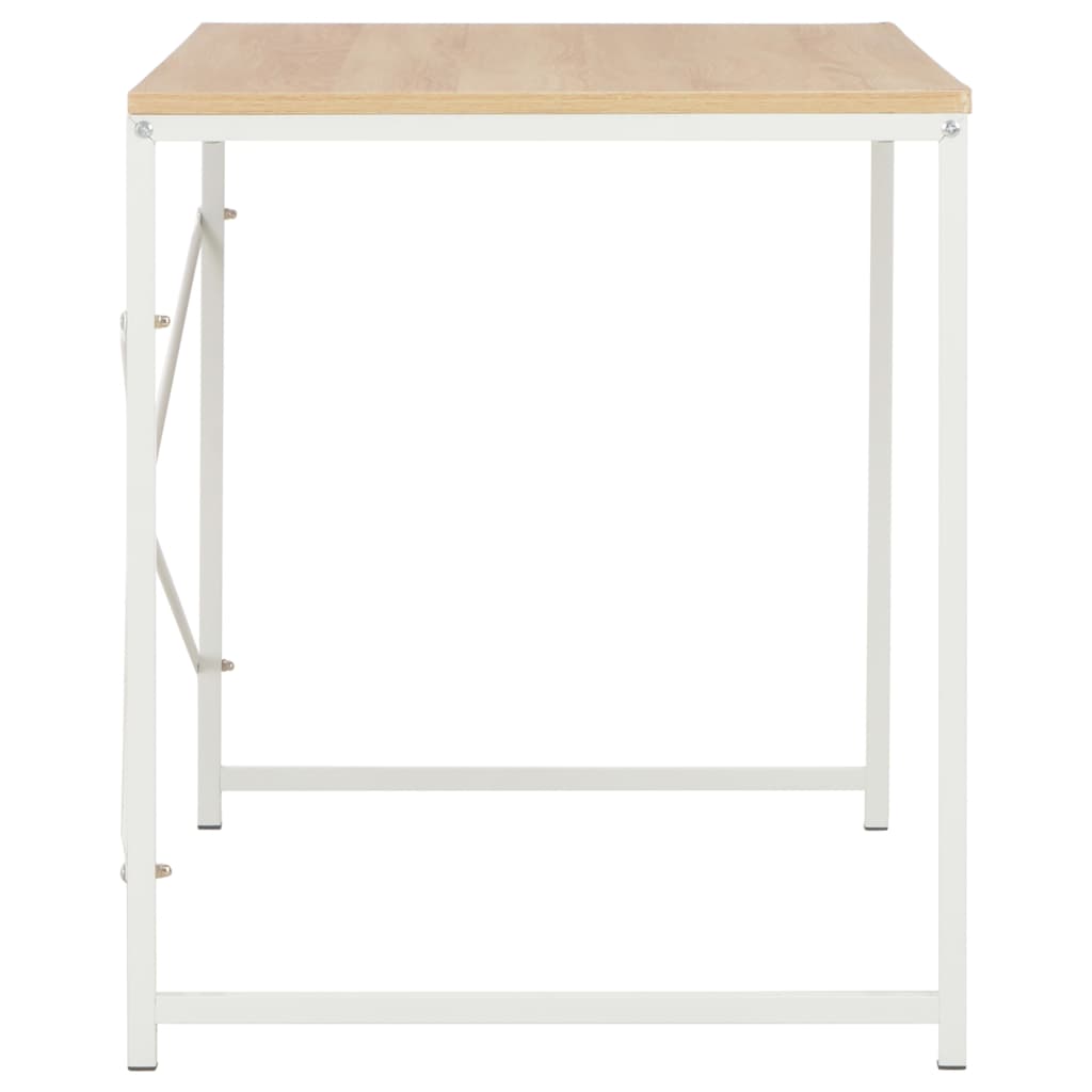 vidaXL Kompiuterio stalas, baltos ir ąžuolo spalvos, 120x60x70cm