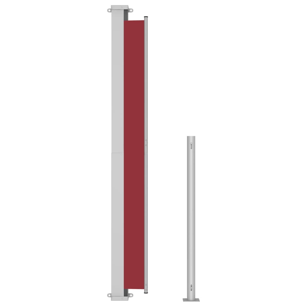 vidaXL Ištraukiama šoninė kiemo pertvara, raudonos spalvos, 200x500cm