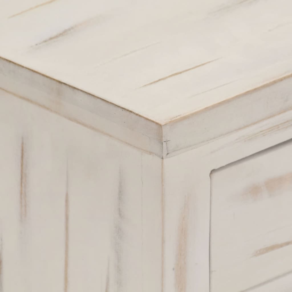 vidaXL Naktinis staliukas, baltas, 40x30x50cm, mango medienos masyvas