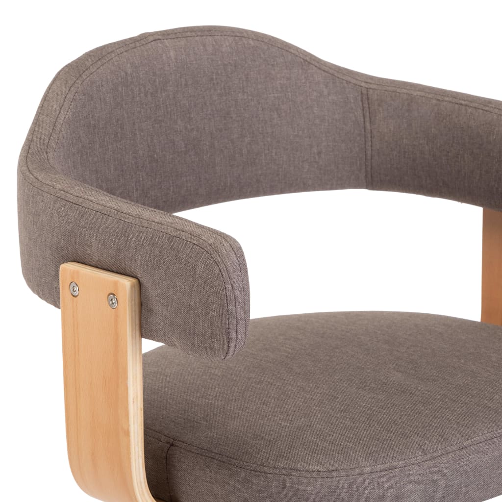 vidaXL Valgomojo kėdės, 2vnt., taupe, lenkta mediena ir audinys