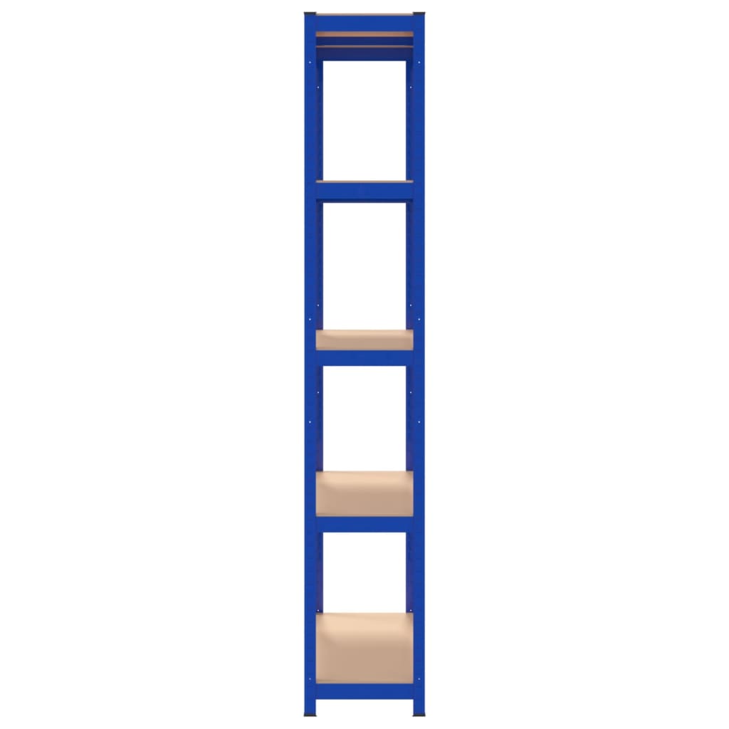 vidaXL Sandėliavimo lentyna, 5 aukštų, mėlyna, plienas ir mediena