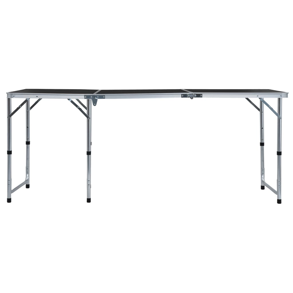 vidaXL Sulankstomas stovyklavimo stalas, pilkas, 180x60cm, aliuminis