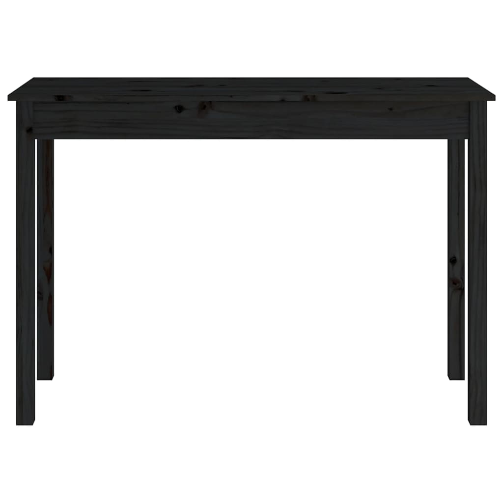vidaXL Konsolinis staliukas, juodas, 110x40x75cm, pušies masyvas