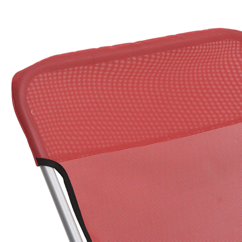 vidaXL Paplūdimio kėdės, 2vnt., raudonos, tekstilenas ir plienas