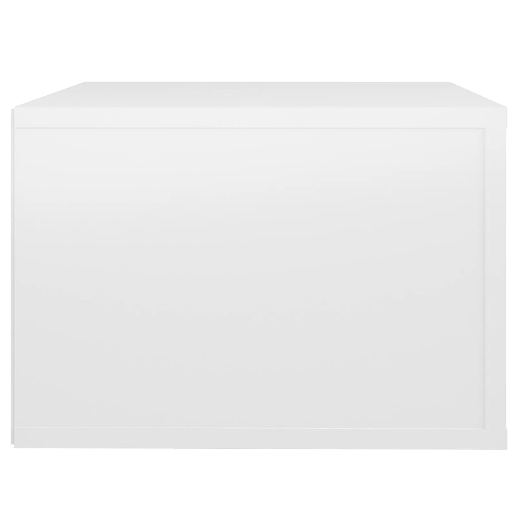 vidaXL Sieninė naktinė spintelė, balta, 50x36x25cm, blizgi