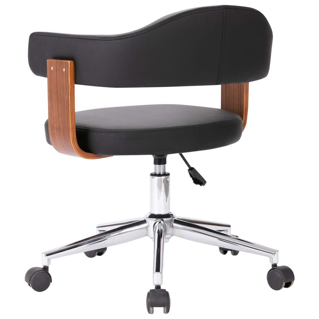 vidaXL Valgomojo kėdės, 6vnt., juodos, lenkta mediena ir dirbtinė oda