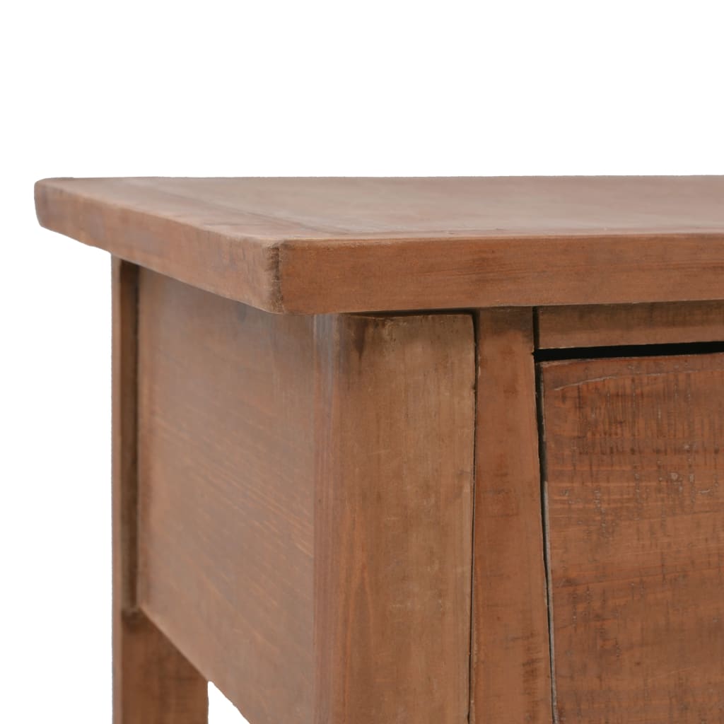 vidaXL Konsolinis staliukas, rudas, 126x40x77,5cm, eglės med. masyvas