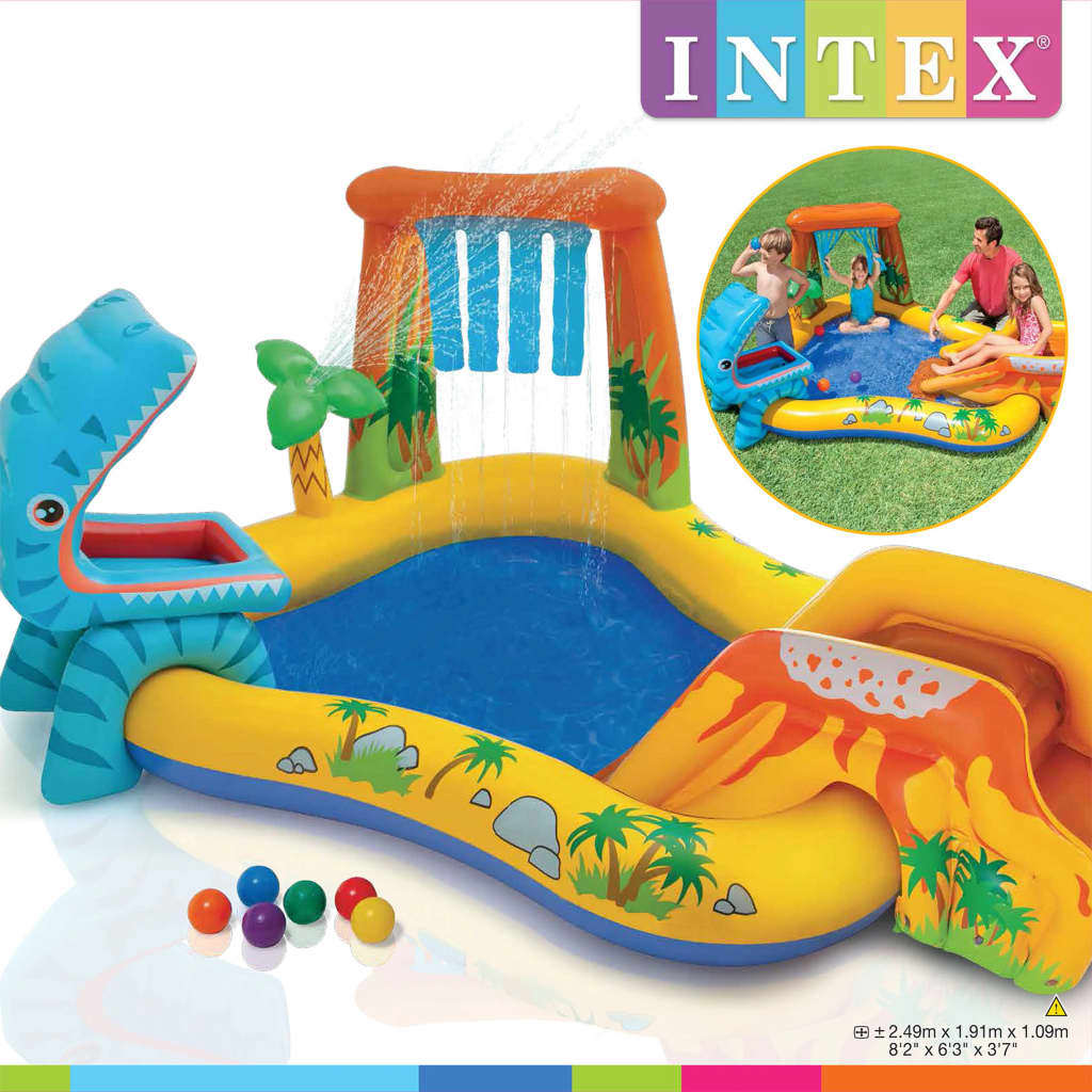 Intex Pripučiamas baseinas Dinosaur Play Center, 249x191x109cm