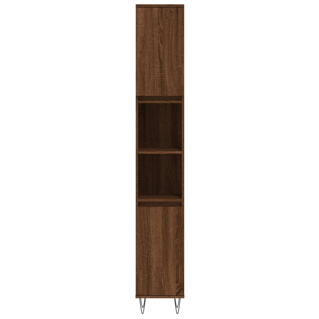 vidaXL Vonios baldų komplektas, 3 dalių, rudas ąžuolo, mediena