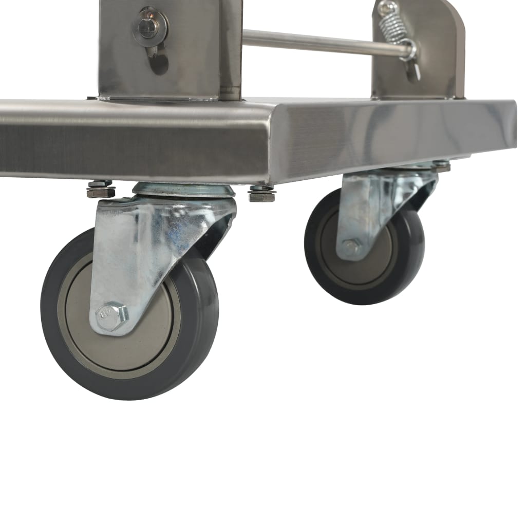 vidaXL Transportavimo vežimėlis, sidabrinis, 82x53x86, nerūdijantis plienas
