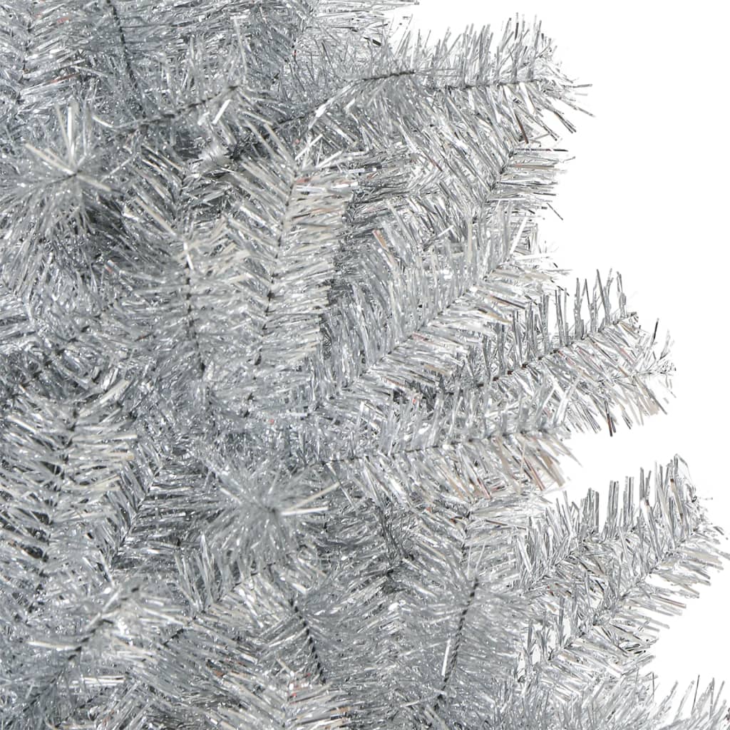 vidaXL Dirbtinė Kalėdų eglutė su stovu, sidabrinės spalvos, 120cm, PET