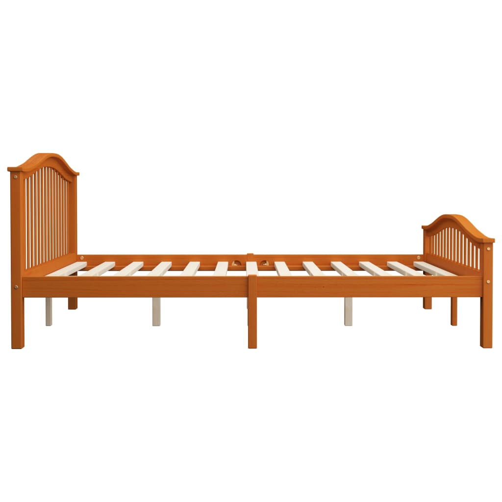 vidaXL Lovos rėmas su 2 stalčiais, medaus rudas, 180x200cm, pušis
