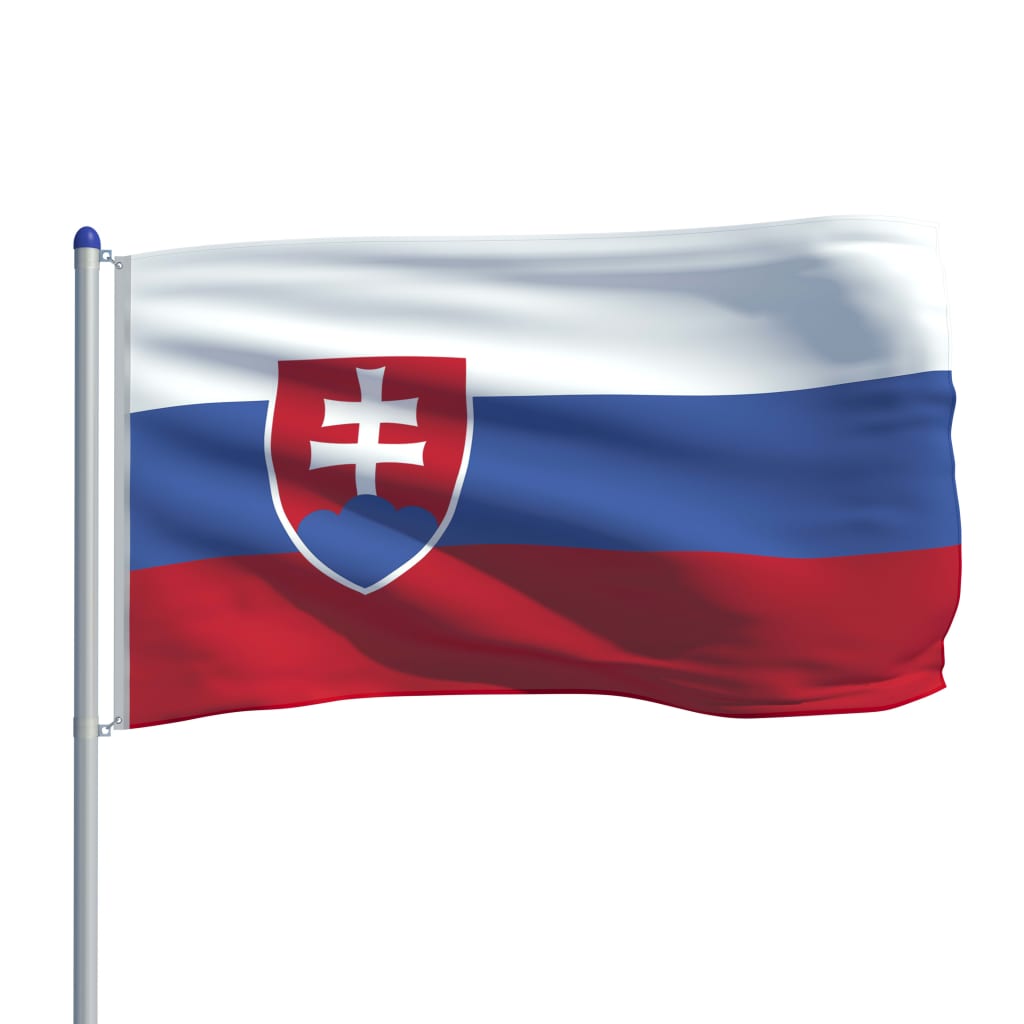 vidaXL Slovakijos vėliava su stiebu, aliuminis, 6m
