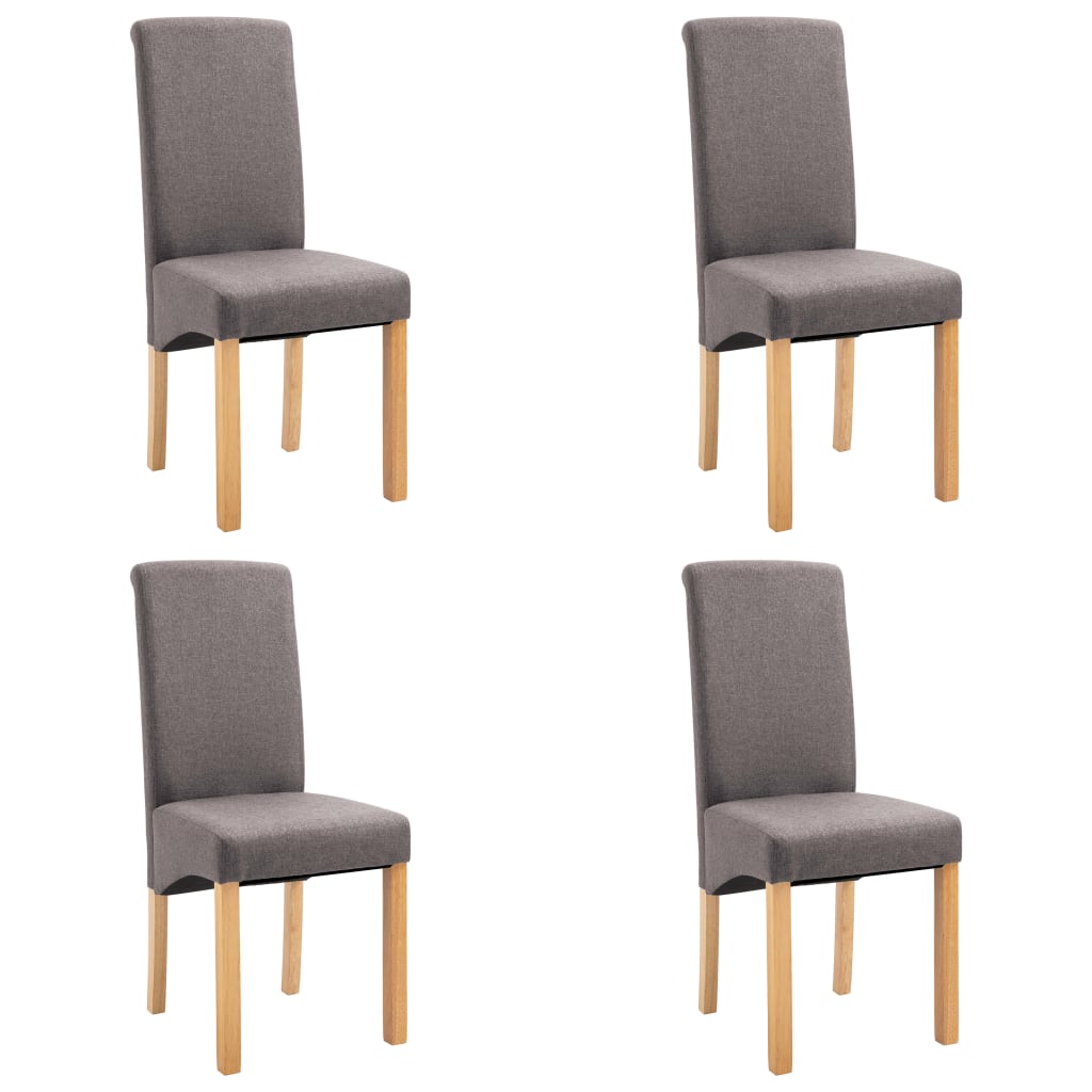 vidaXL Valgomojo kėdės, 4vnt., taupe spalvos, audinys