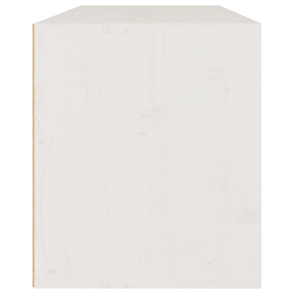 vidaXL Sieninė spintelė, balta, 80x30x35cm, pušies masyvas