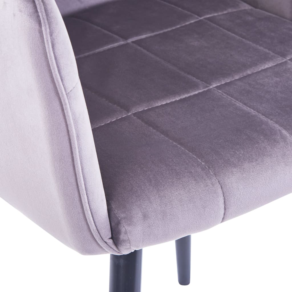 VidaXL Valgomojo kėdės, 2vnt., pilkos spalvos, aksomas