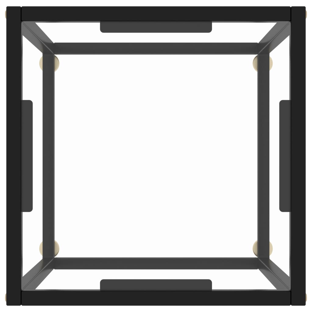 vidaXL Kavos staliukas su grūdintu stiklu, juodas, 40x40x50cm