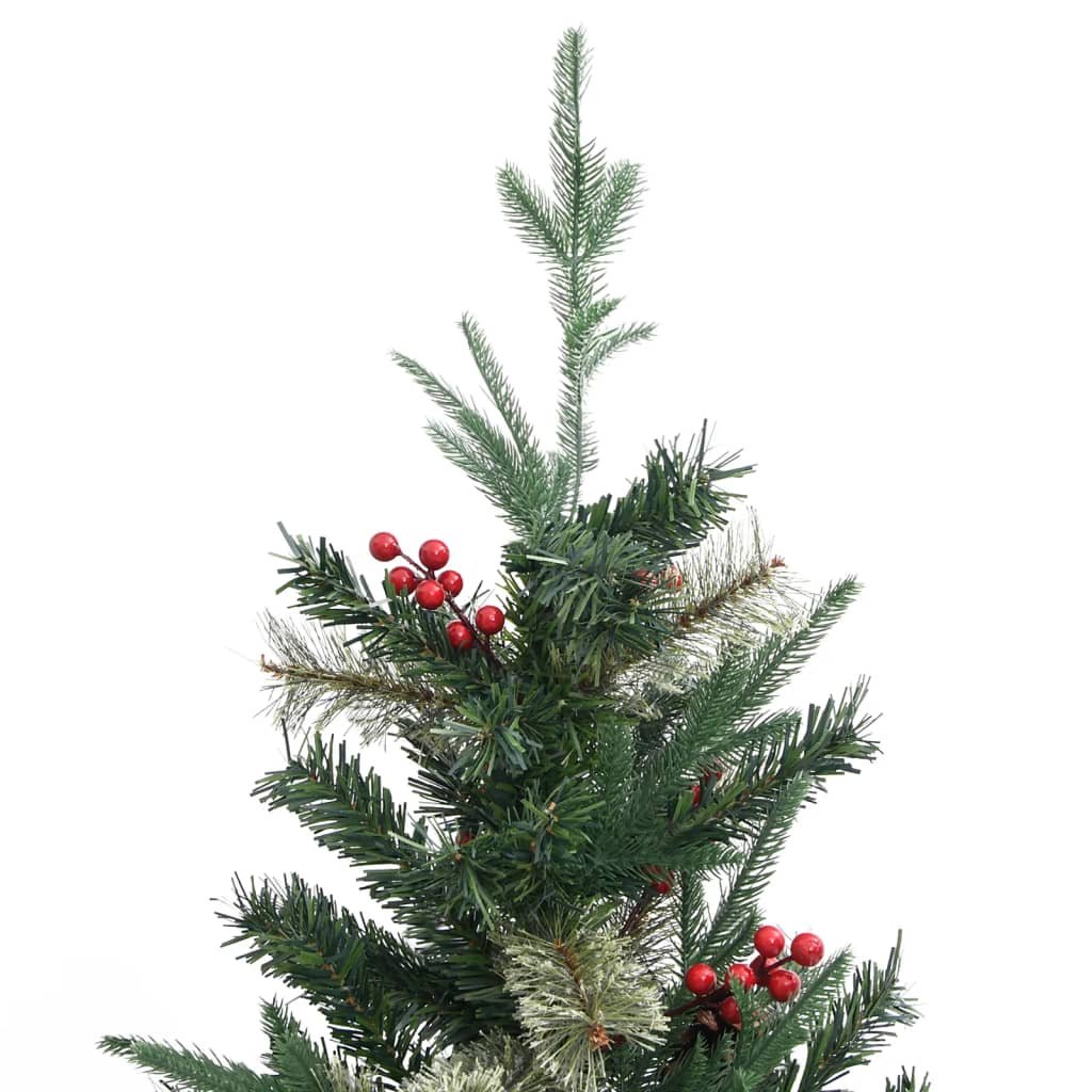 vidaXL Kalėdų eglutė su pušies kankorėžiais, žalia, 120cm, PVC ir PE