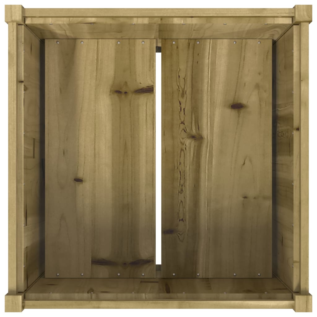 vidaXL Sodo lovelis, 70x70x70cm, impregnuota pušies mediena