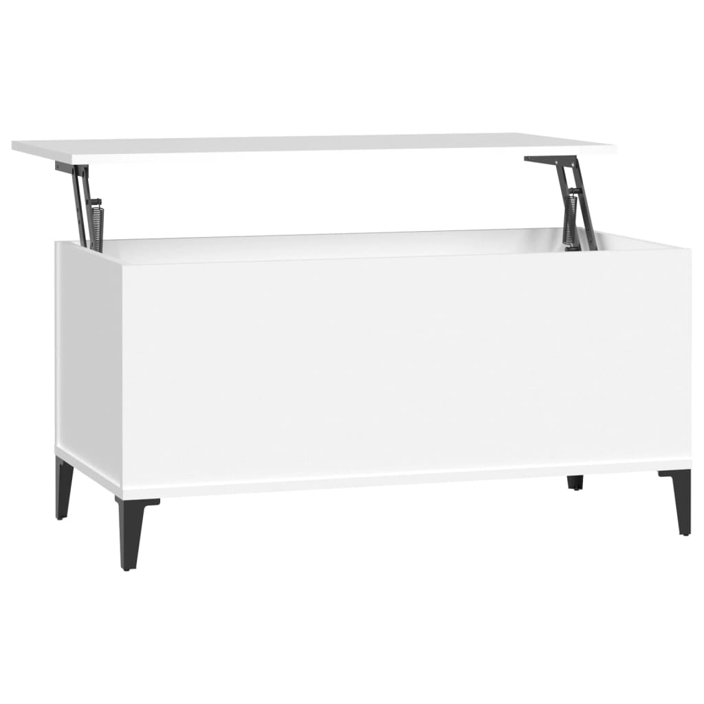 vidaXL Kavos staliukas, baltos spalvos, 90x44,5x45cm, apdirbta mediena