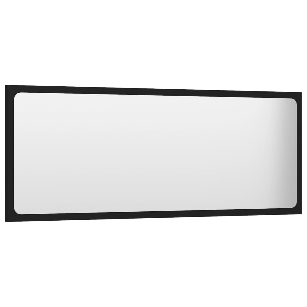 vidaXL Vonios kambario veidrodis, juodos spalvos, 100x1,5x37cm, MDP