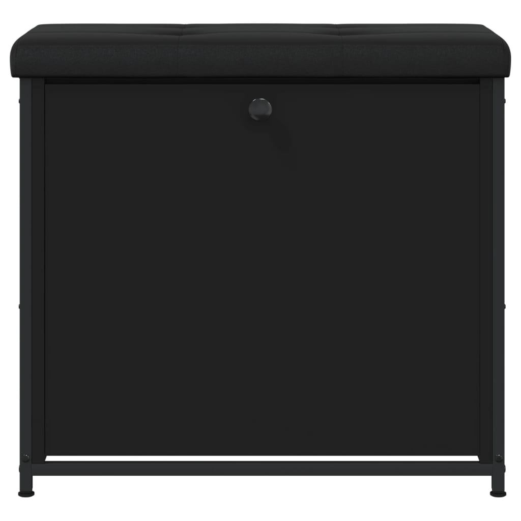 vidaXL Batų suoliukas su atverčiamu stalčiumi, juodas, 62x32x56cm