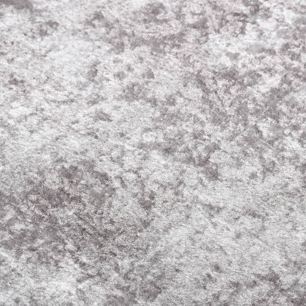 vidaXL Kilimas, pilkos spalvos, 190x300cm, neslystantis, skalbiamas