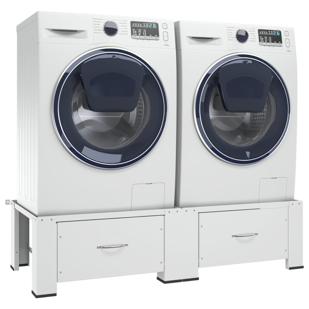 vidaXL Dvigubas skalbimo mašinos ir džiovyklės pagrindas su stalčiais