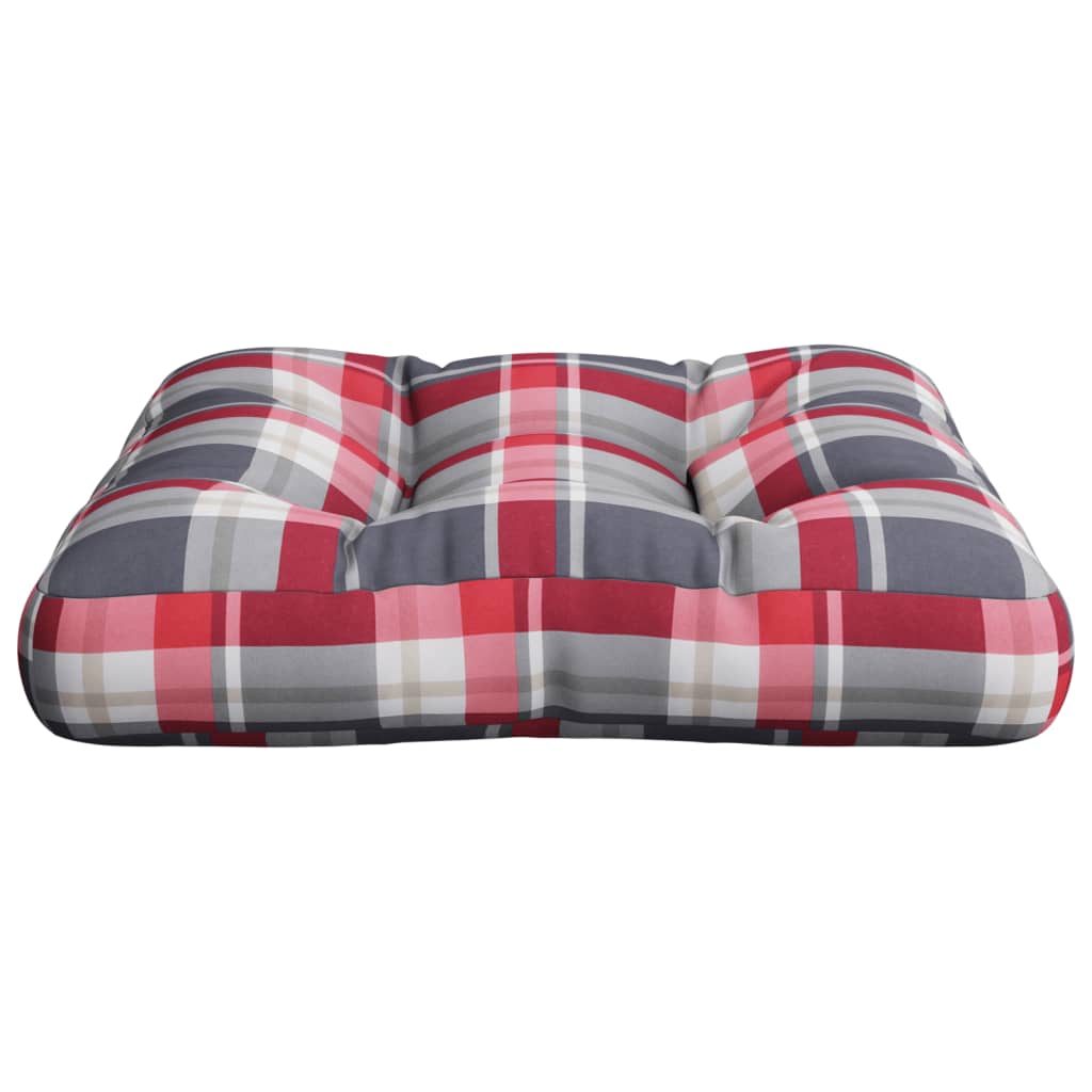 vidaXL Paletės pagalvėlė, raudona, 60x60x12cm, audinys, languota