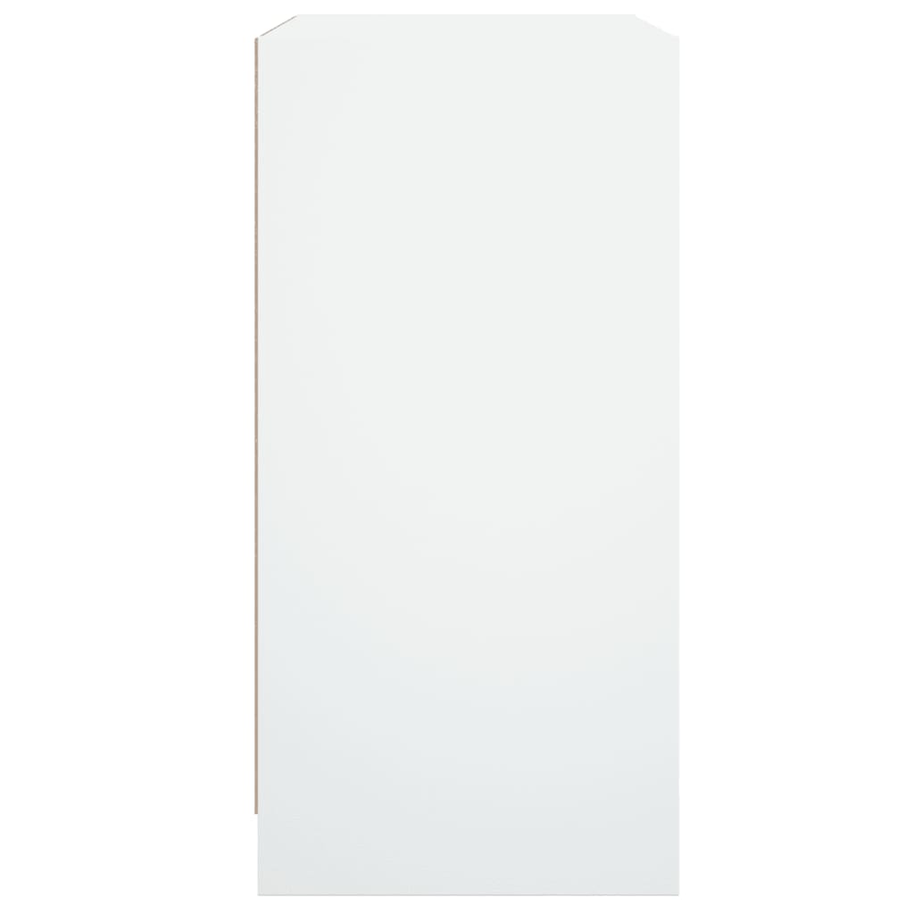 vidaXL Šoninė spintelė su stiklinėmis durelėmis, balta, 68x37x75,5cm