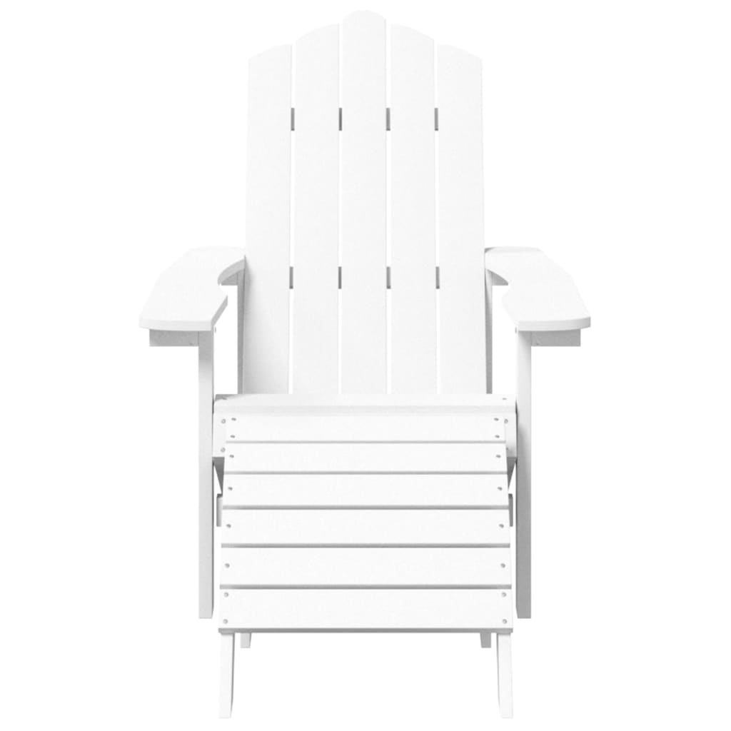 vidaXL Sodo Adirondack kėdės su pakojomis, 2vnt., baltos spalvos, HDPE