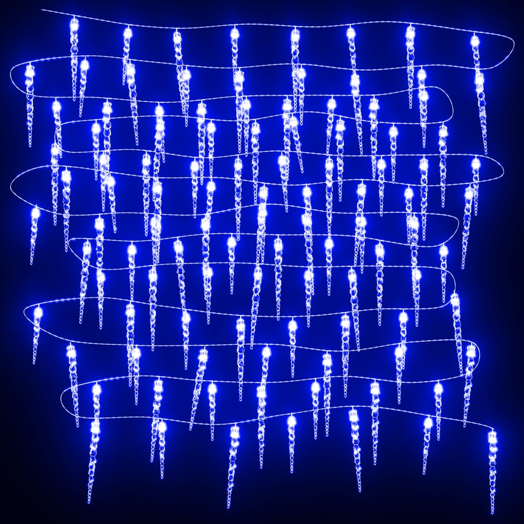 vidaXL Kalėdinė girlianda varvekliai, 200 mėlynų LED, akrilas/PVC, 20m