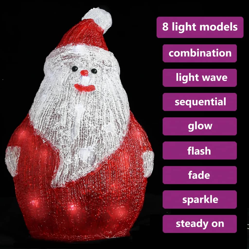 vidaXL Akrilinė kalėdinė LED dekoracija Kalėdų Senelis, 28cm