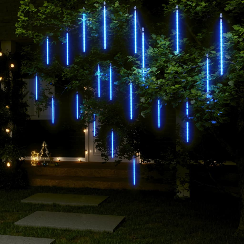 vidaXL Girlianda meteorų lietus, 20vnt., 30cm, 480 mėlynų LED lempučių