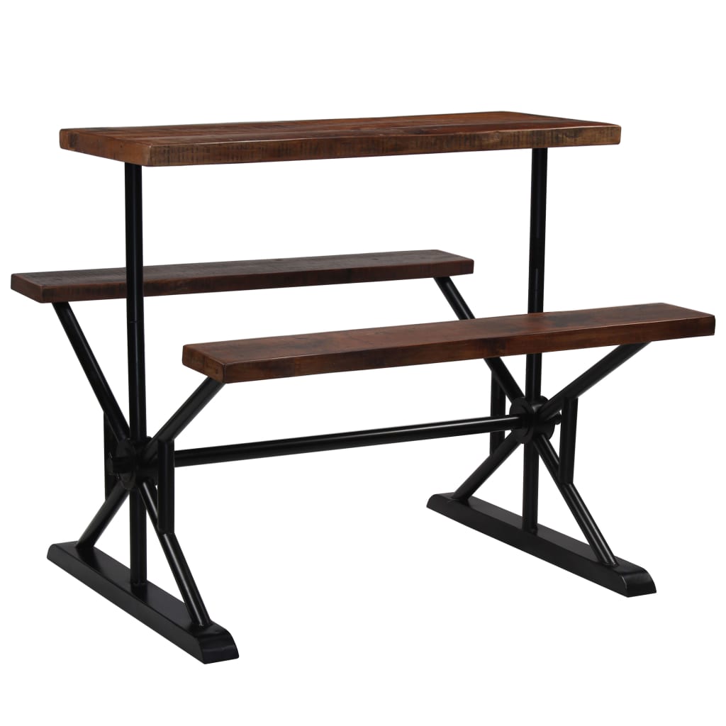 vidaXL Baro stalas su suoliukais, perdirbta mediena, 120x50x107cm