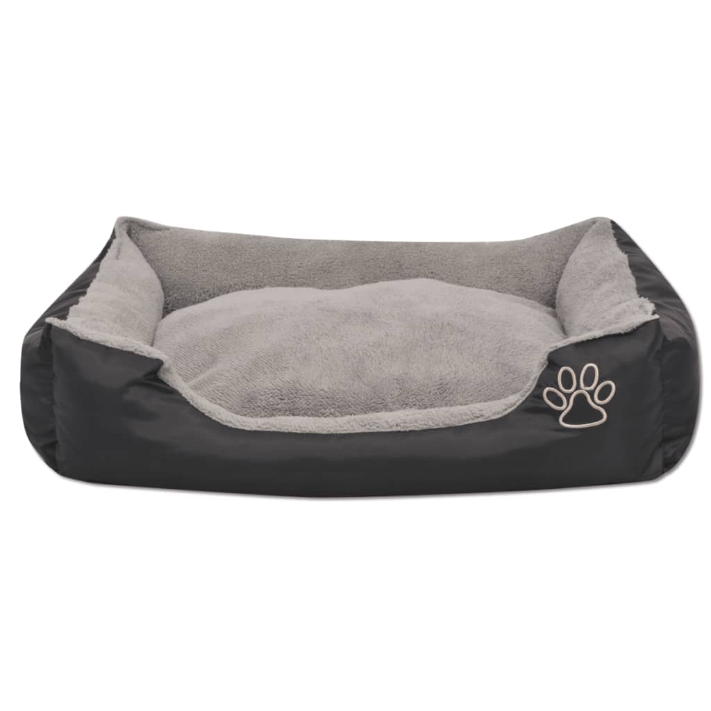 vidaXL Šuns guolis su minkšta pagalvėle, dydis XL, juodas