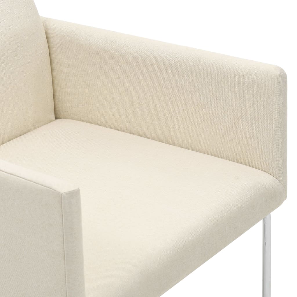 vidaXL Valgomojo kėdės, 2vnt., baltos, lino išvaizdos audinys