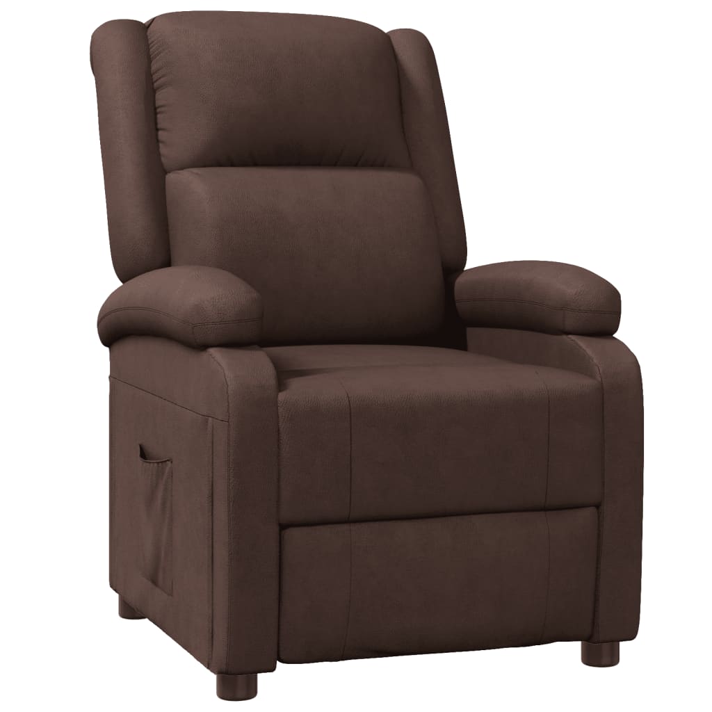 vidaXL Atlošiamas krėslas, rudos spalvos, dirbtinė oda
