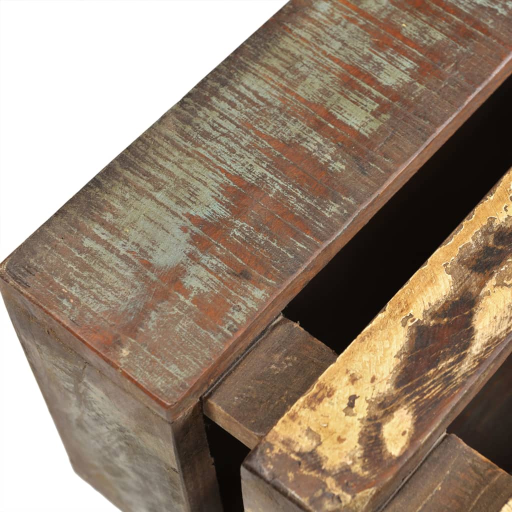 vidaXL Perdirbtos medienos kavos staliukas su 4 ratukais
