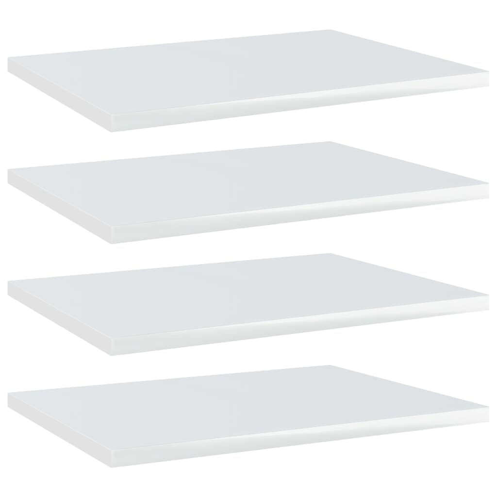 vidaXL Knygų lentynos plokštės, 4vnt., baltos, 40x30x1,5cm, MDP