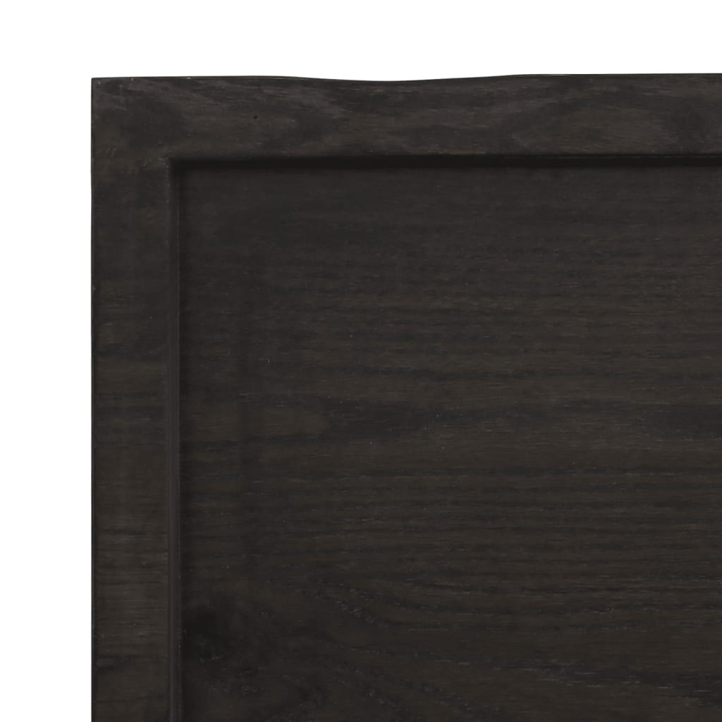 vidaXL Sieninė lentyna, tamsiai ruda, 120x30x(2-4) cm, ąžuolo masyvas