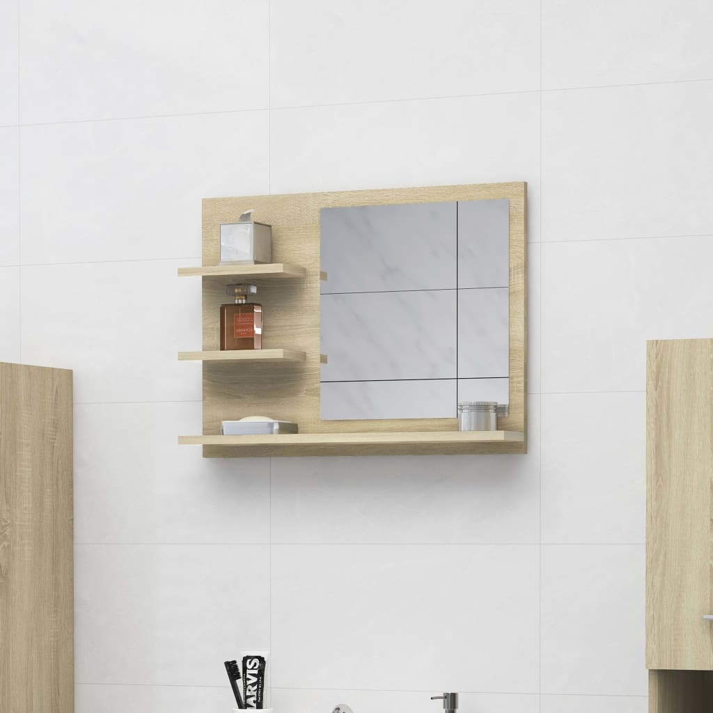 vidaXL Vonios kambario veidrodis, ąžuolo spalvos, 60x10,5x45cm, MDP