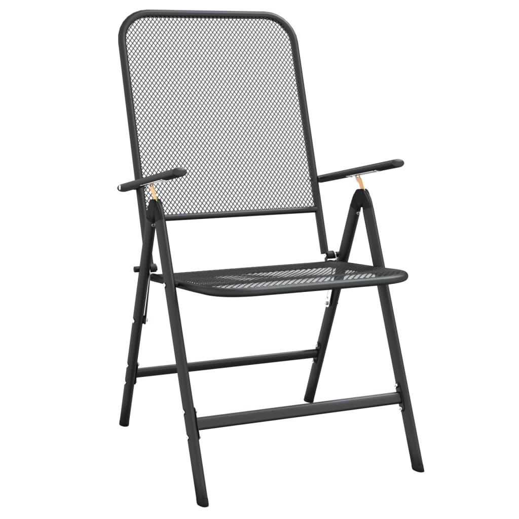 vidaXL Sulankstomos sodo kėdės, 4vnt., antracito spalvos, metalas