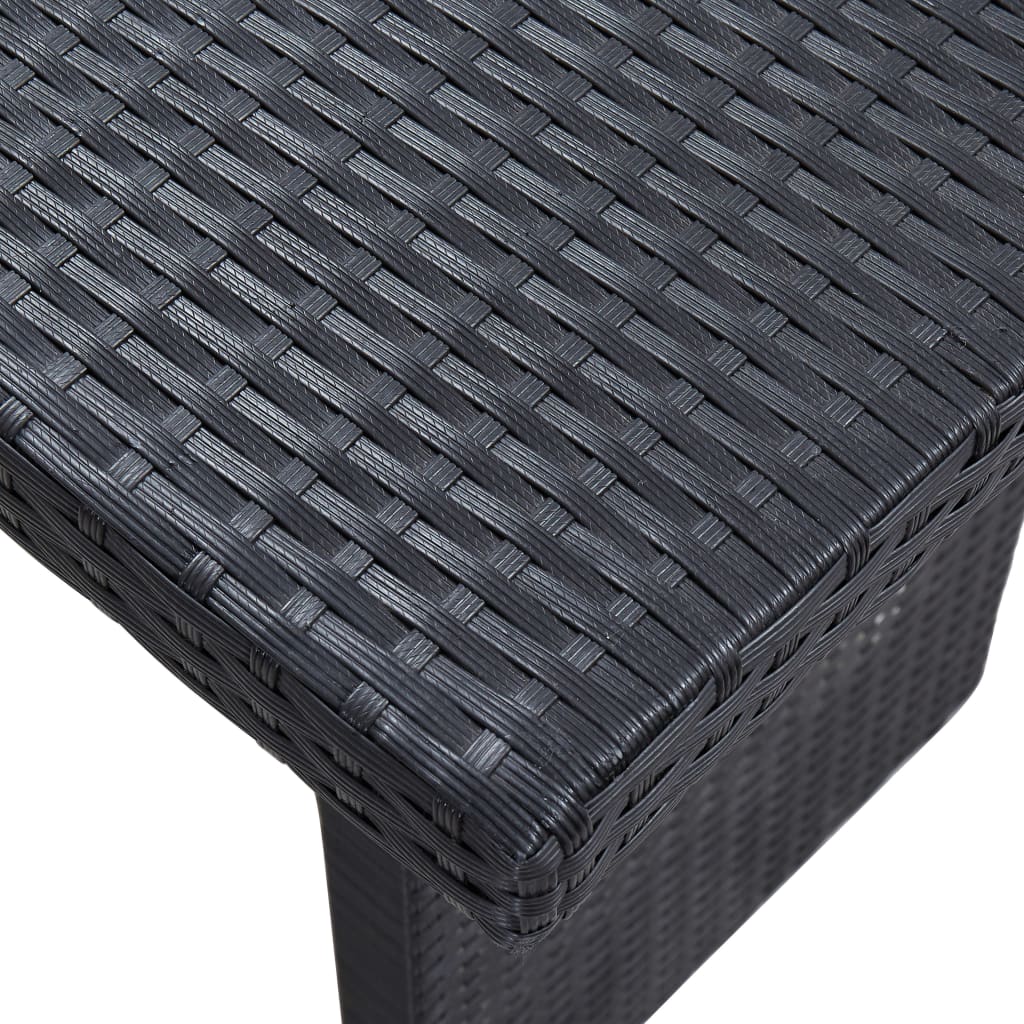 vidaXL Poilsio komplektas su pagalvėmis, 3 dalių, juodas, poliratanas