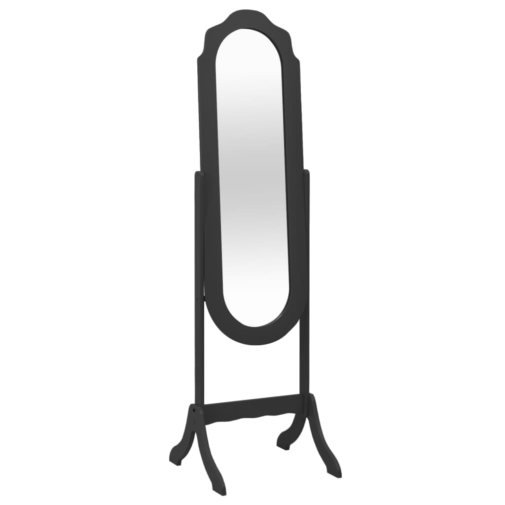 vidaXL Pastatomas veidrodis, juodos spalvos, 46x48x164cm