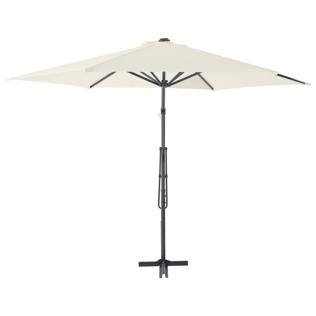 vidaXL Lauko skėtis su plieniniu stulpu, smėlio sp., 300 cm