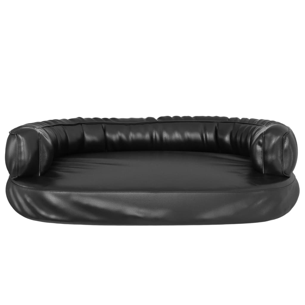 vidaXL Ergonomiška lova šunims, juodos spalvos, 75x53cm, dirbtinė oda