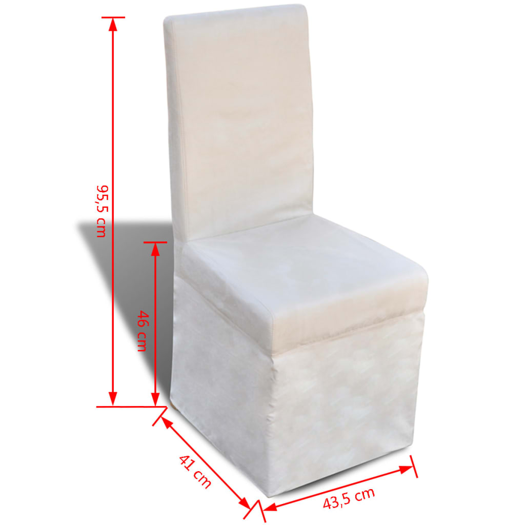vidaXL Valgomojo kėdės, 4vnt., kreminės baltos, audinys