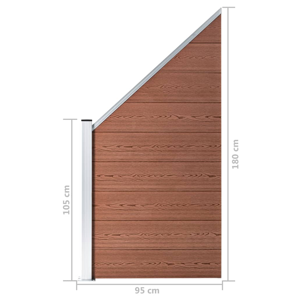 vidaXL Tvoros plokštė, rudos spalvos, 95x(105-180)cm, WPC